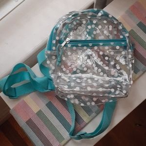 Clear polka dot backpack
